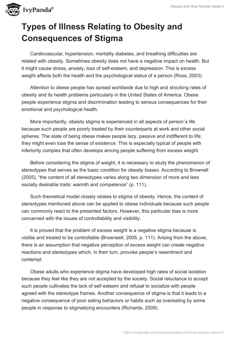 Obesity and How Society Views It. Page 4