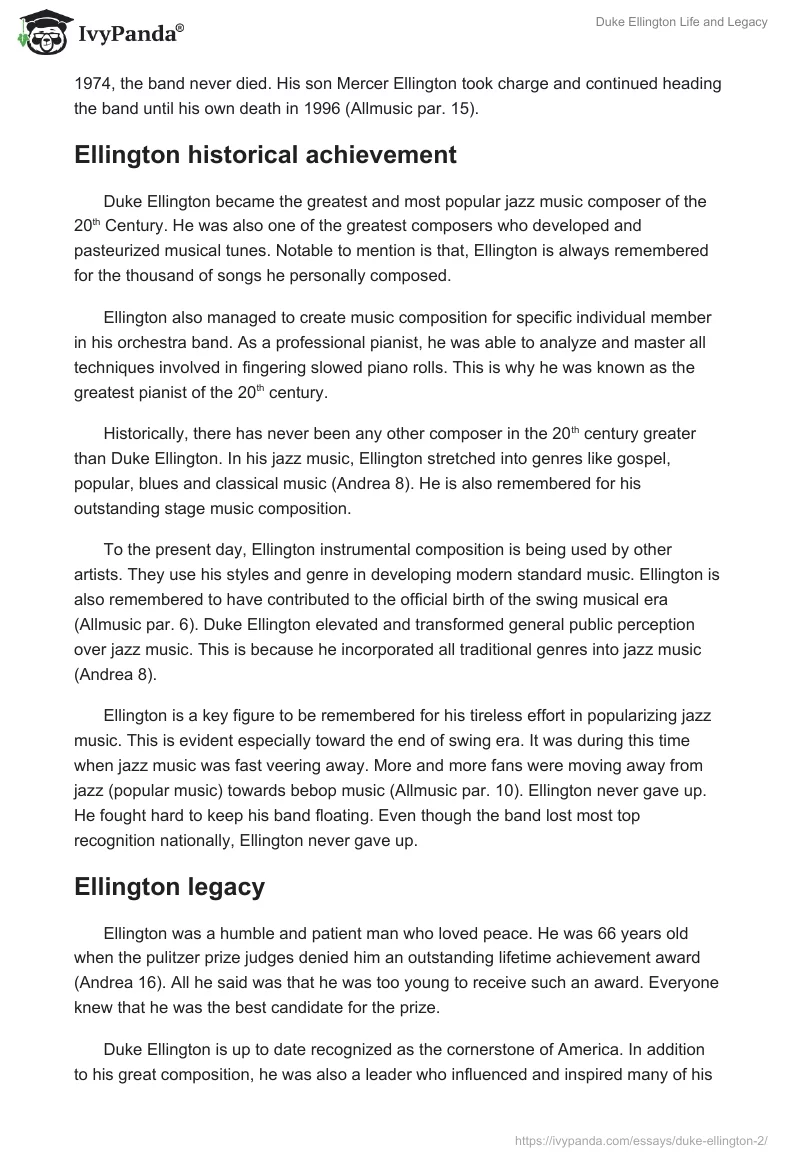 Duke Ellington Life and Legacy. Page 3