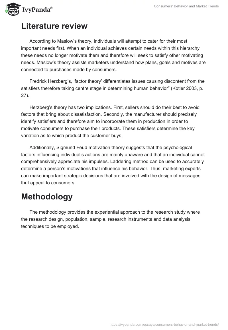 Consumers’ Behavior and Market Trends. Page 2