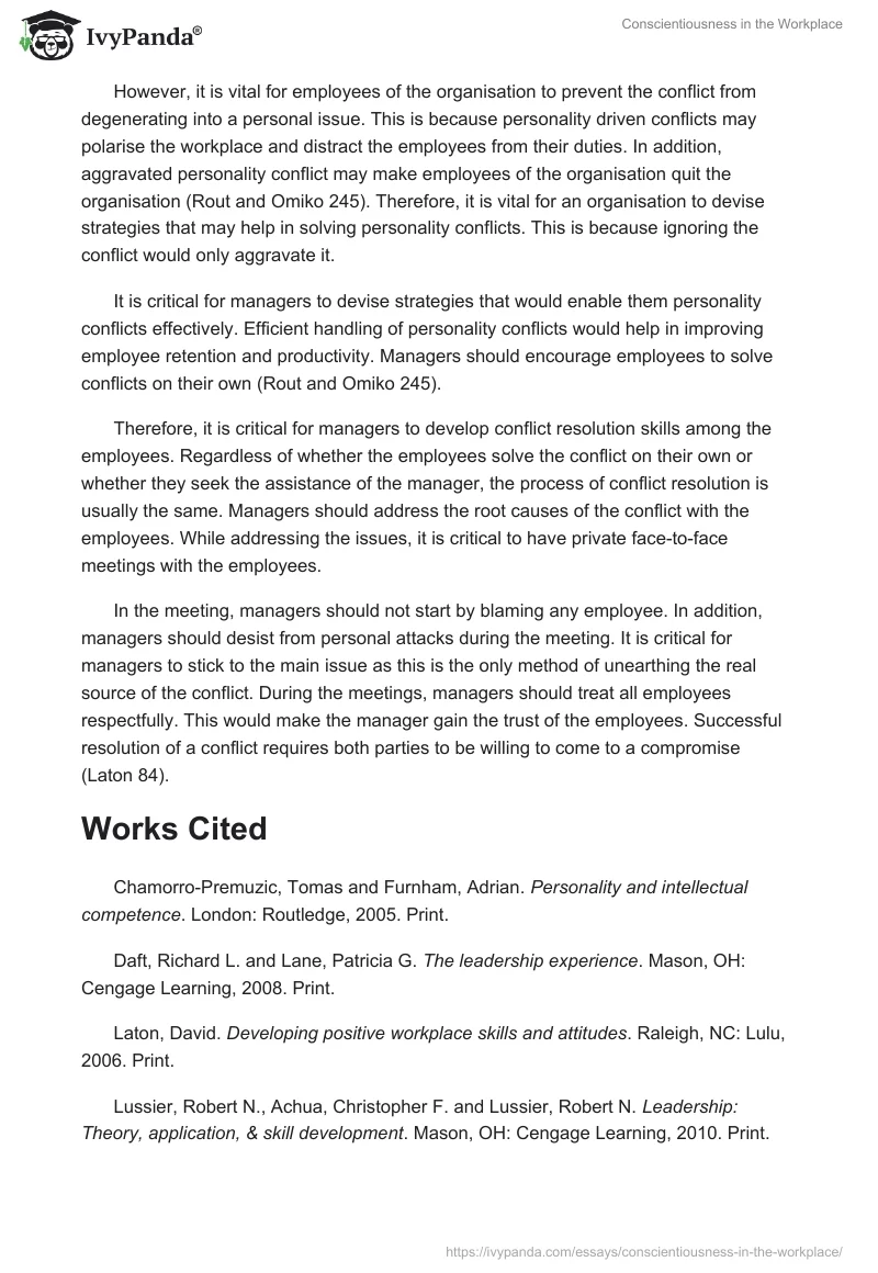 Conscientiousness in the Workplace. Page 2