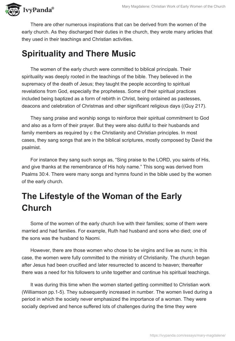 Mary Magdalene: Christian Work of Early Women of the Church. Page 3