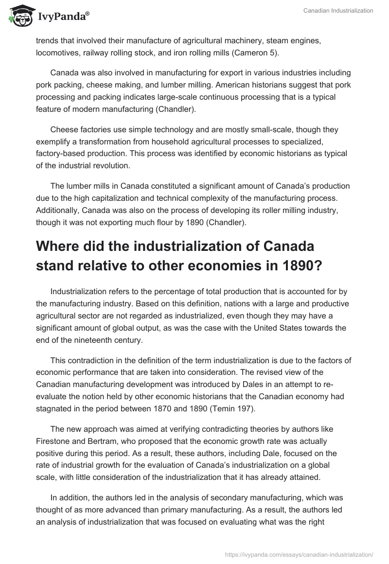 Canadian Industrialization. Page 2