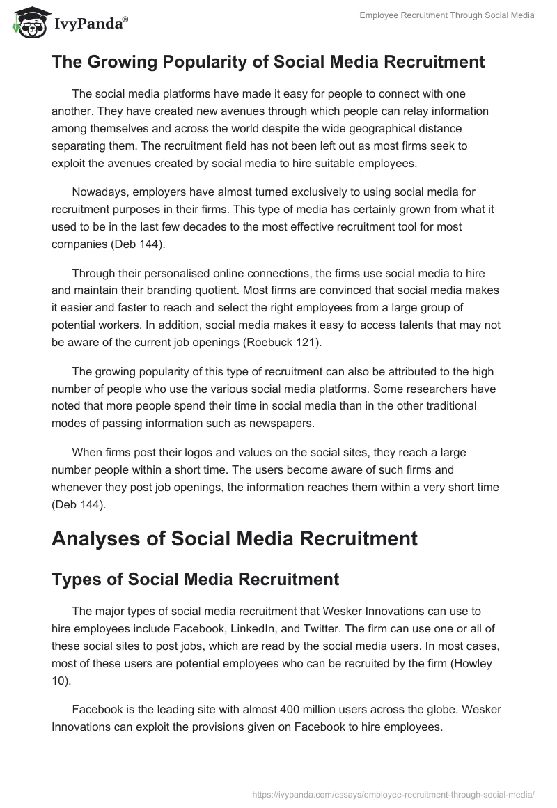 Employee Recruitment Through Social Media. Page 3