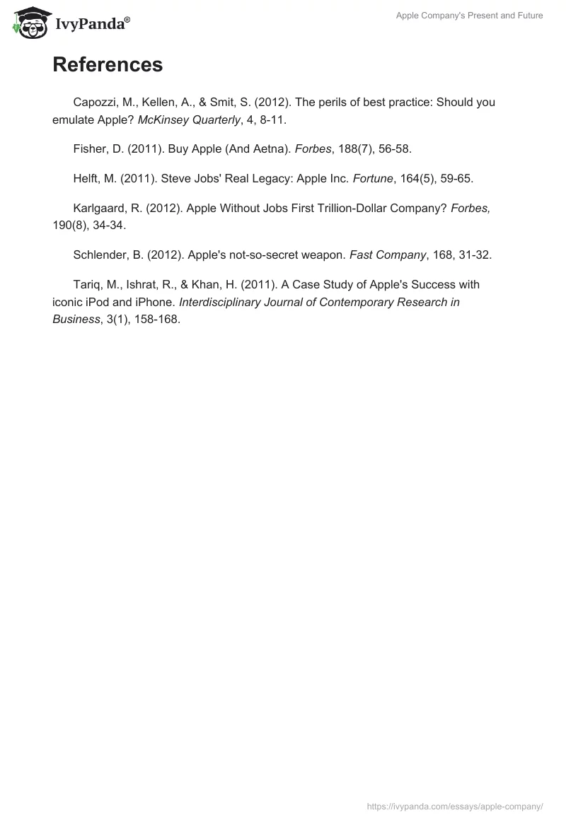 Apple Company's Present and Future. Page 4