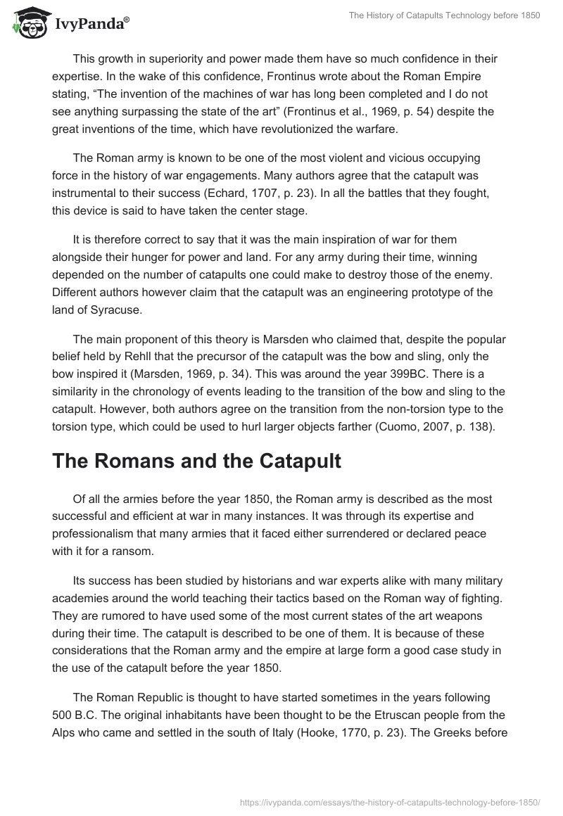 The History of Catapults Technology Before 1850. Page 4