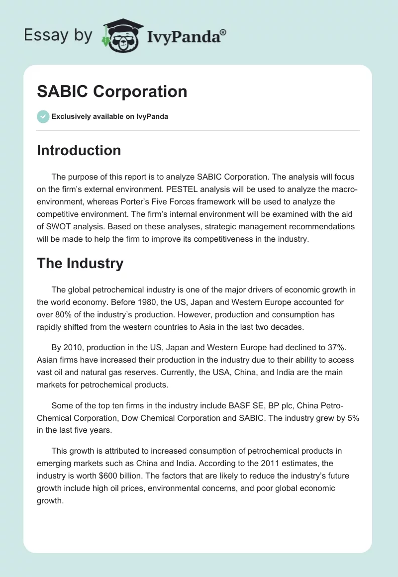 SABIC Corporation. Page 1