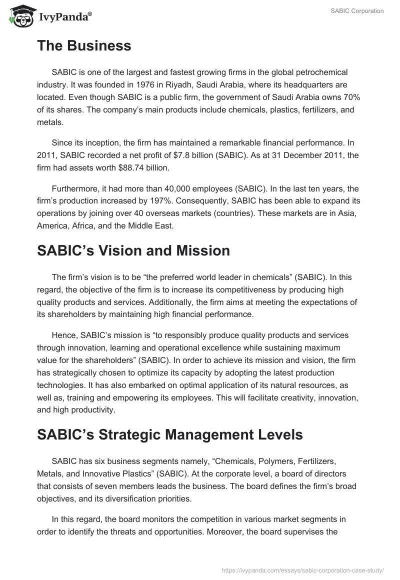 SABIC Corporation. Page 2