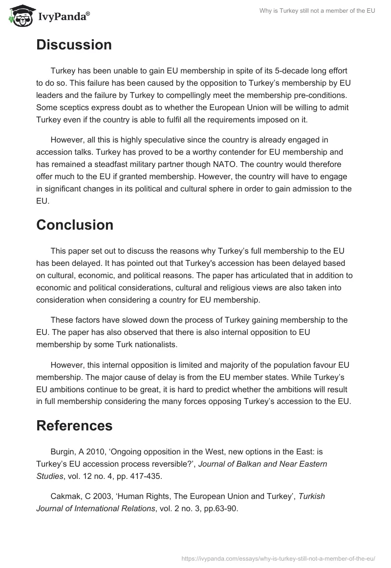 Why is Turkey still not a member of the EU. Page 4