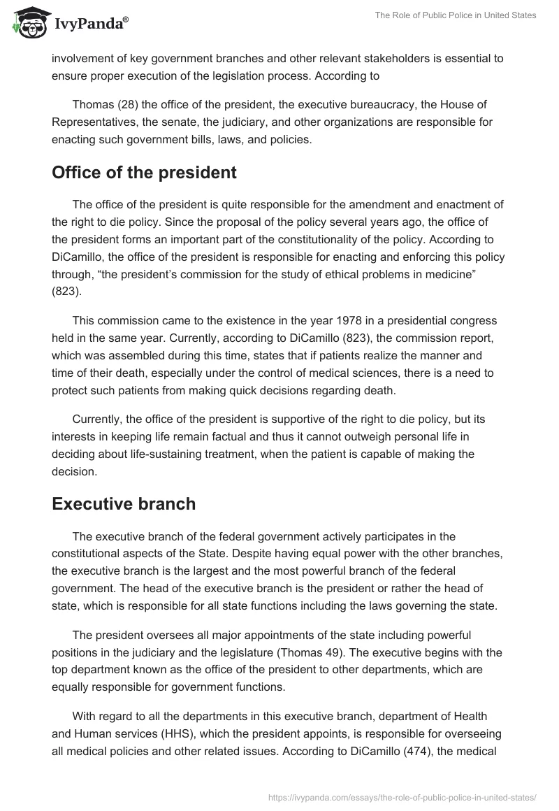 The Role of Public Police in United States. Page 2
