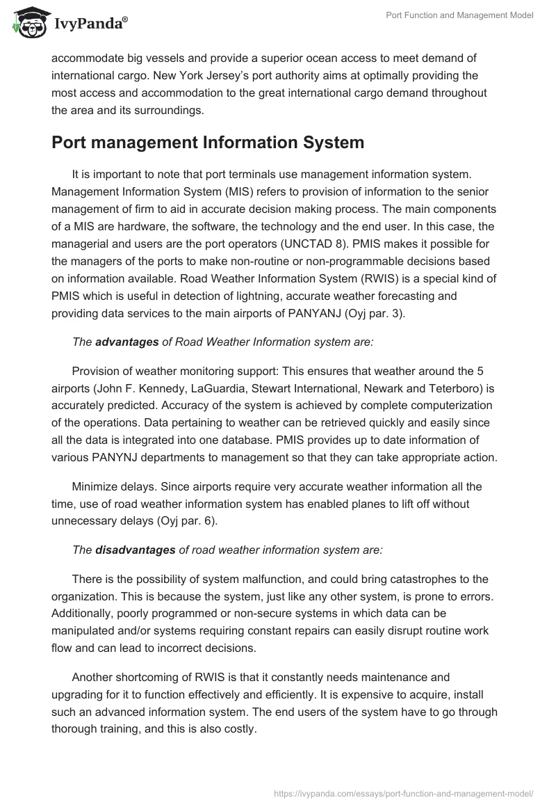 Port Function and Management Model. Page 4