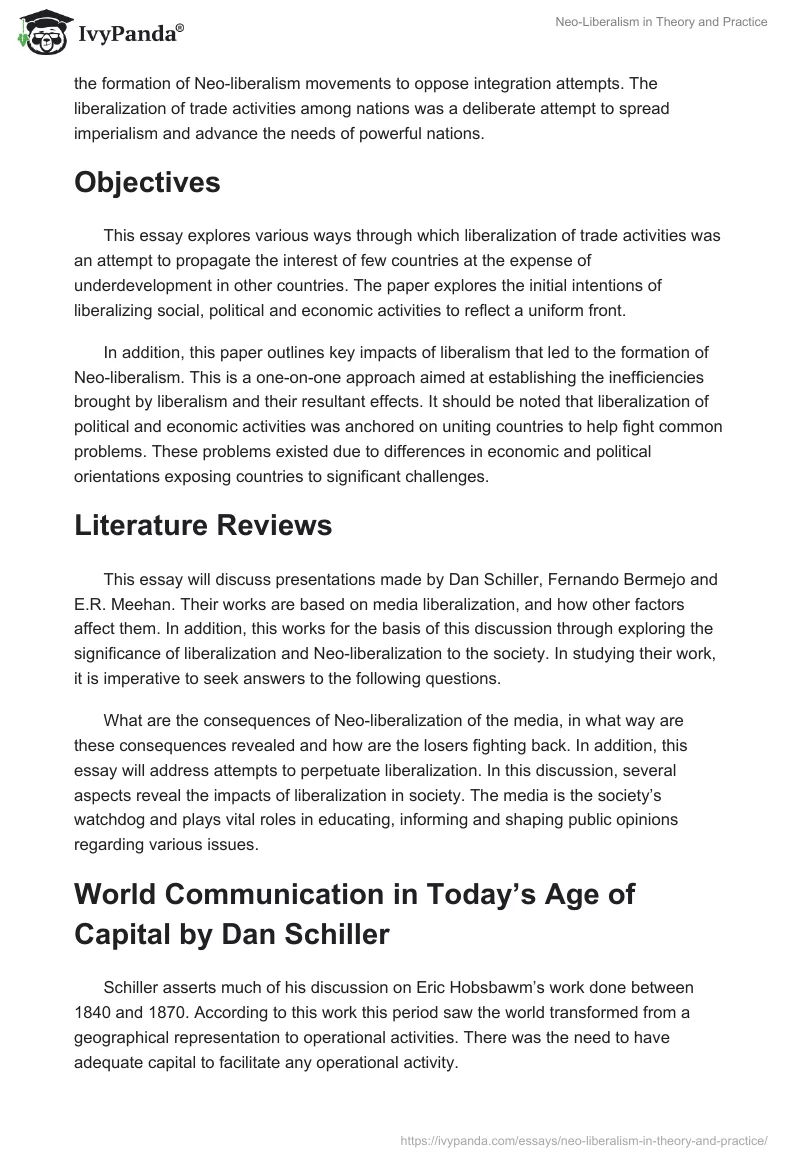 Neo-Liberalism in Theory and Practice. Page 2