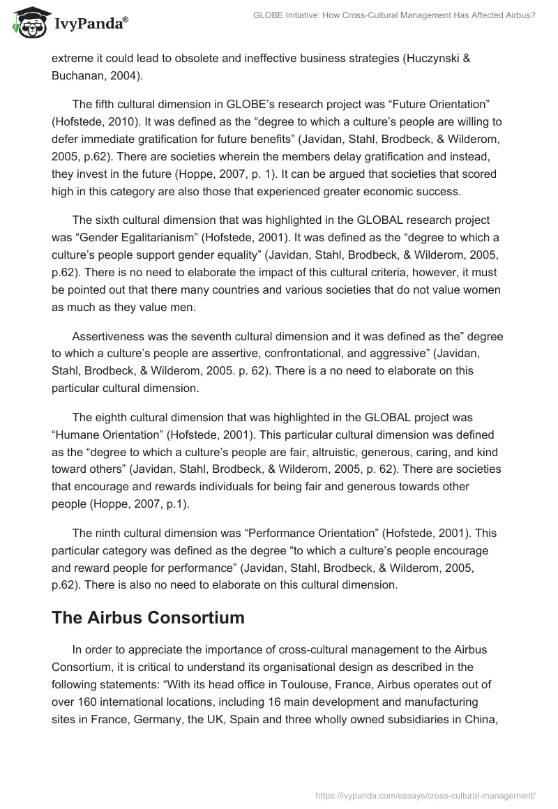GLOBE Initiative: How Cross-Cultural Management Has Affected Airbus?. Page 4
