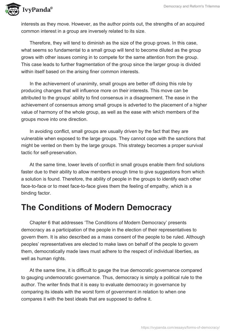 Democracy and Reform's Trilemma. Page 2