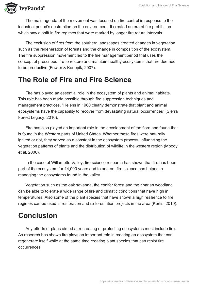 Evolution and History of Fire Science. Page 5