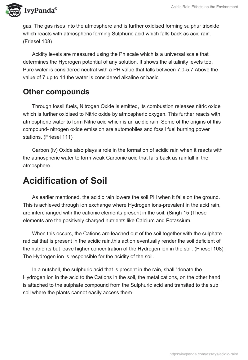 Acidic Rain Effects on the Environment. Page 2