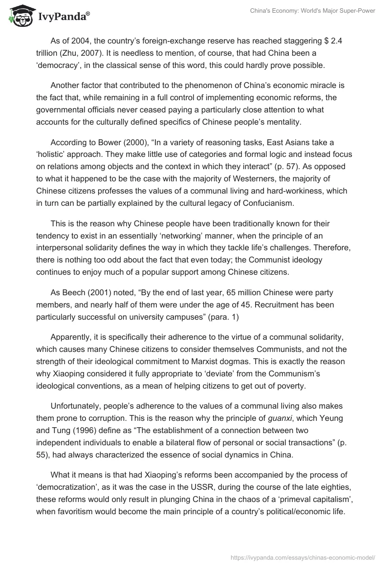 China's Economy: World's Major Super-Power. Page 4