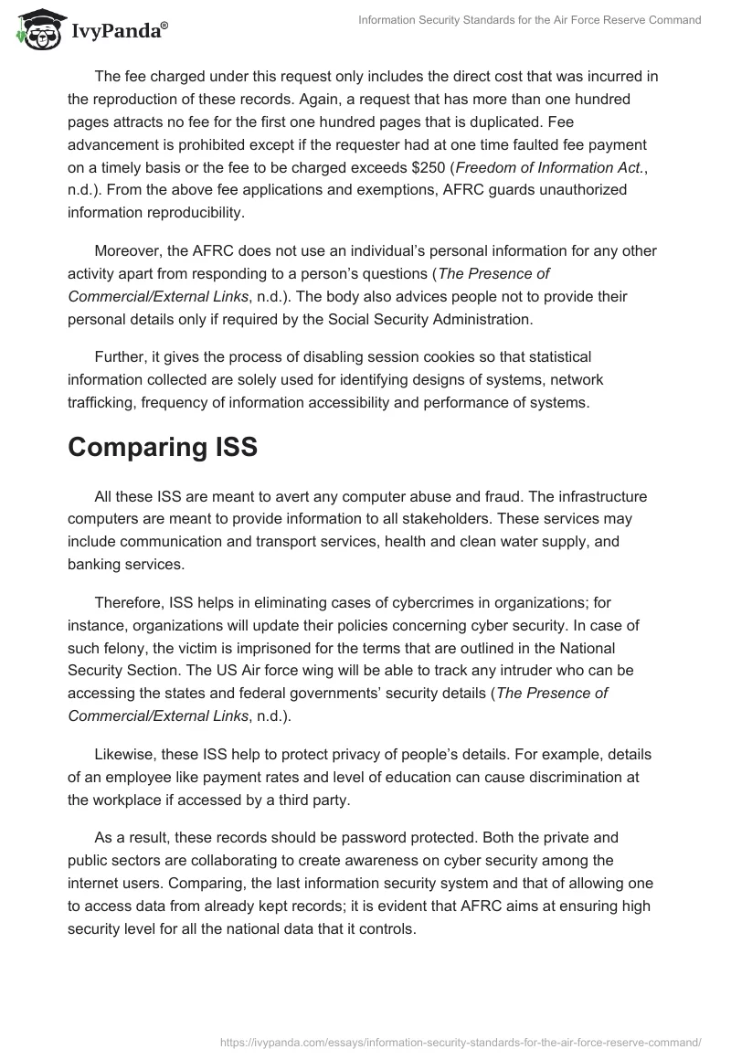 Information Security Standards for the Air Force Reserve Command. Page 3