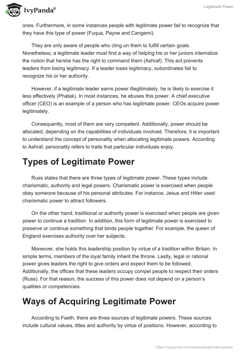 Legitimate Power. Page 3