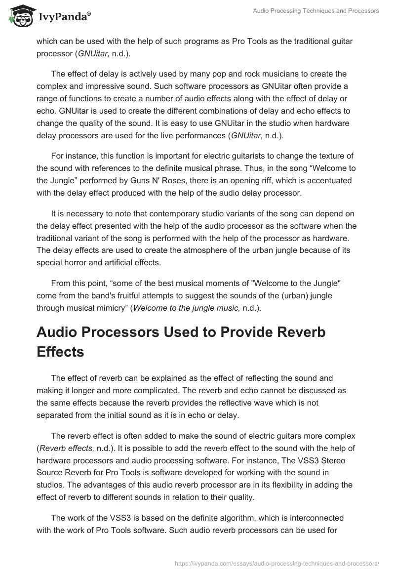 Audio Processing Techniques and Processors. Page 2