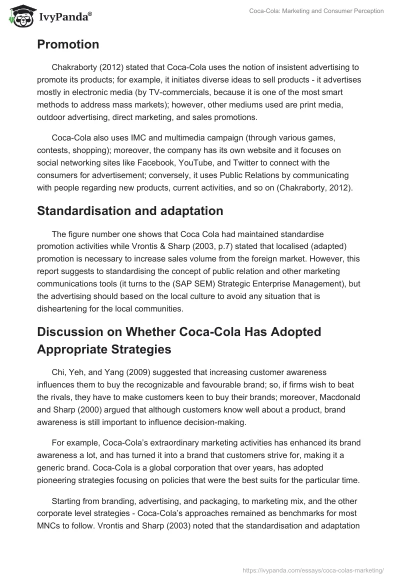 Coca-Cola: Marketing and Consumer Perception. Page 5