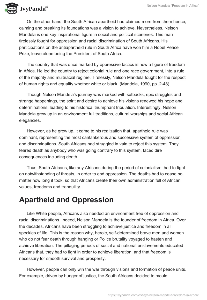 Nelson Mandela “Freedom in Africa”. Page 2