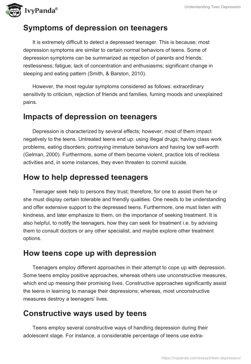 Understanding Teen Depression. Page 2