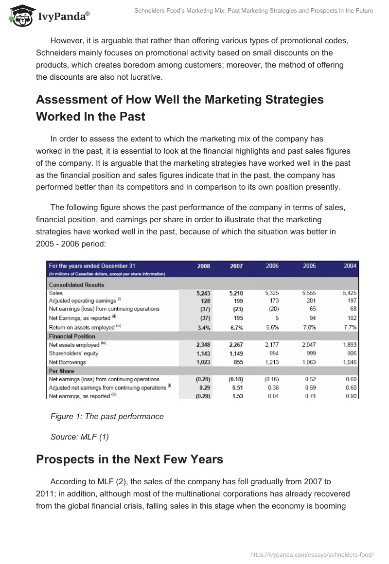 Schneiders Food’s Marketing Mix: Past Marketing Strategies and Prospects in the Future. Page 3