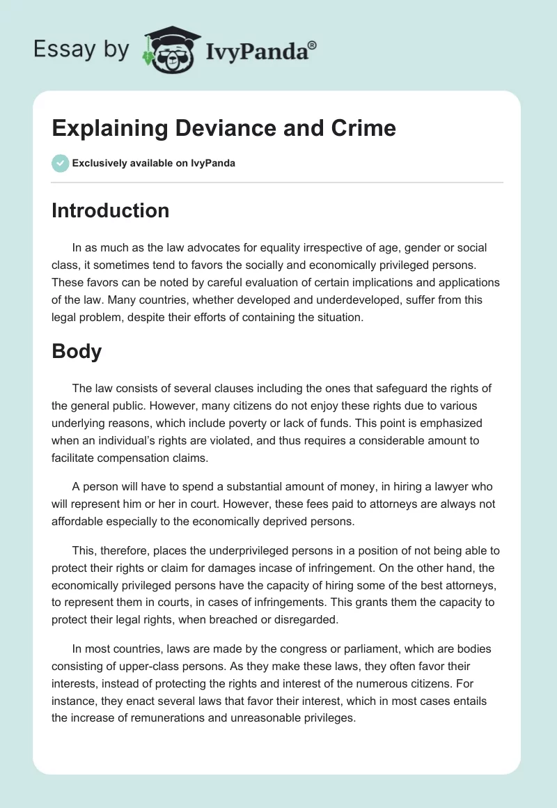 Explaining Deviance and Crime. Page 1