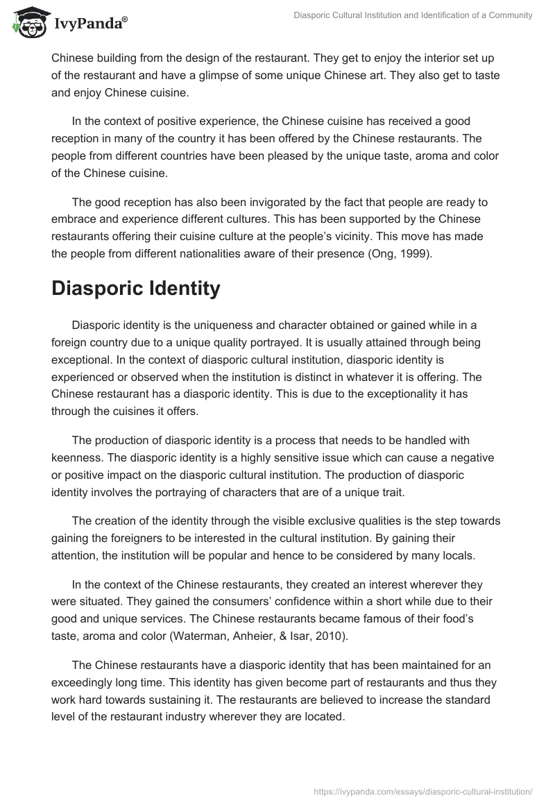 Diasporic Cultural Institution and Identification of a Community. Page 5