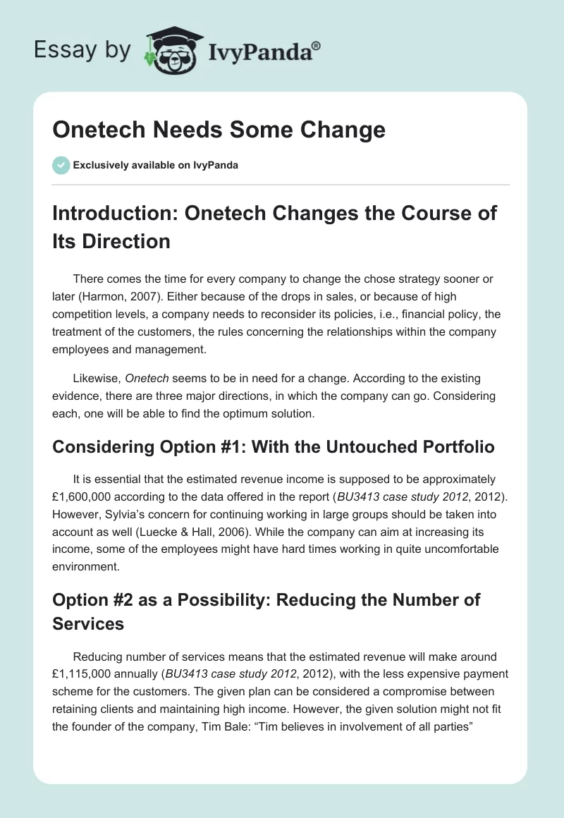 Onetech Needs Some Change. Page 1