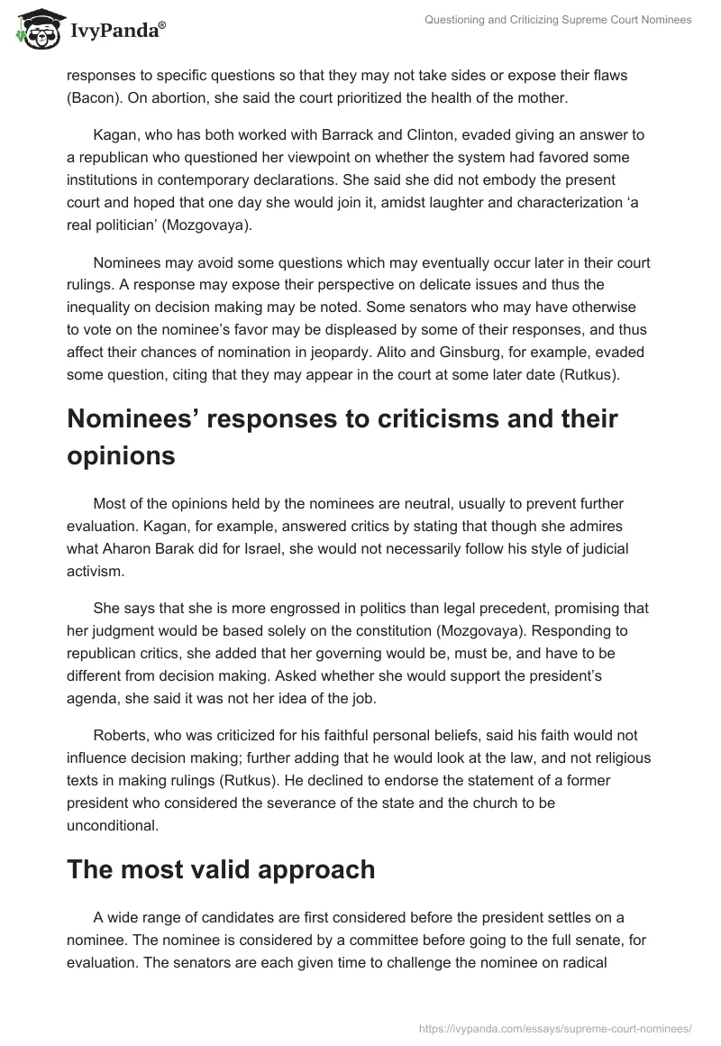 Questioning and Criticizing Supreme Court Nominees. Page 3