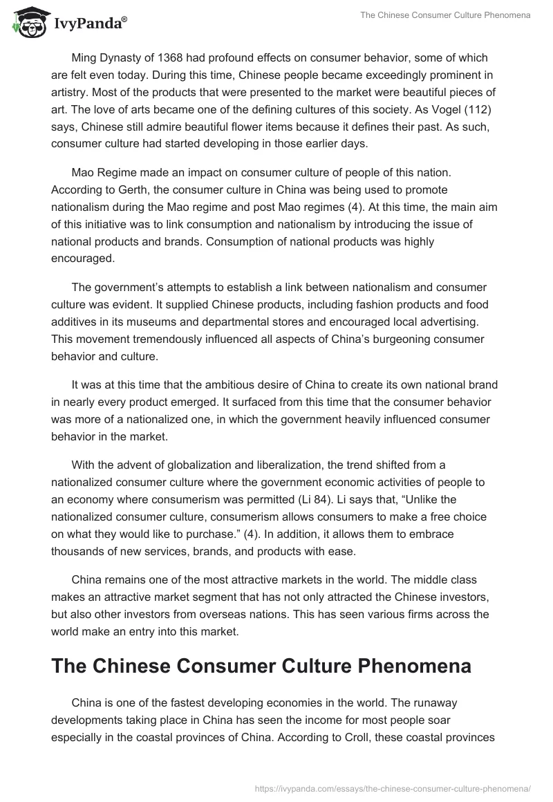 The Chinese Consumer Culture Phenomena. Page 2