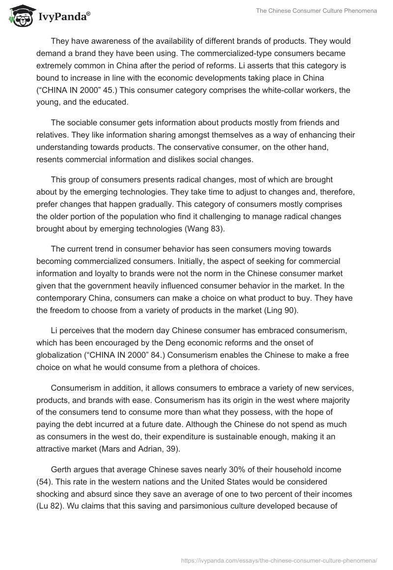 The Chinese Consumer Culture Phenomena. Page 5