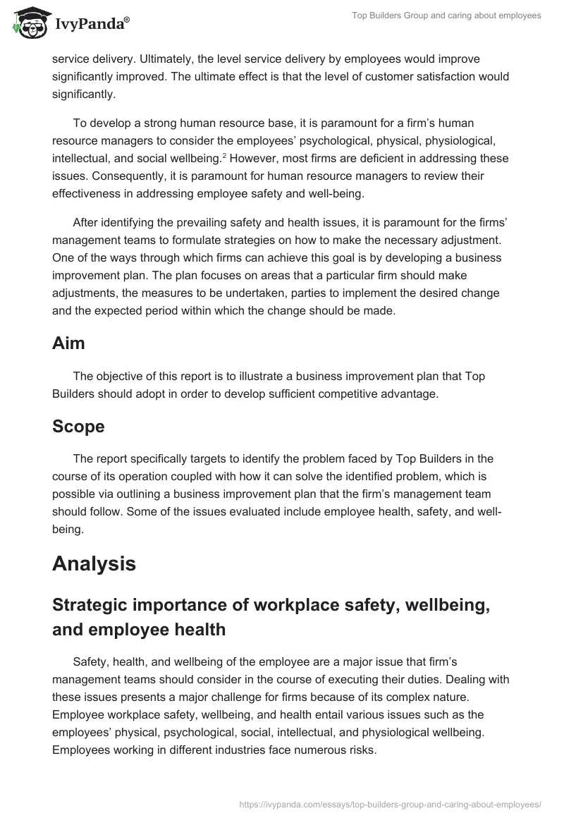 Top Builders Group and caring about employees. Page 2