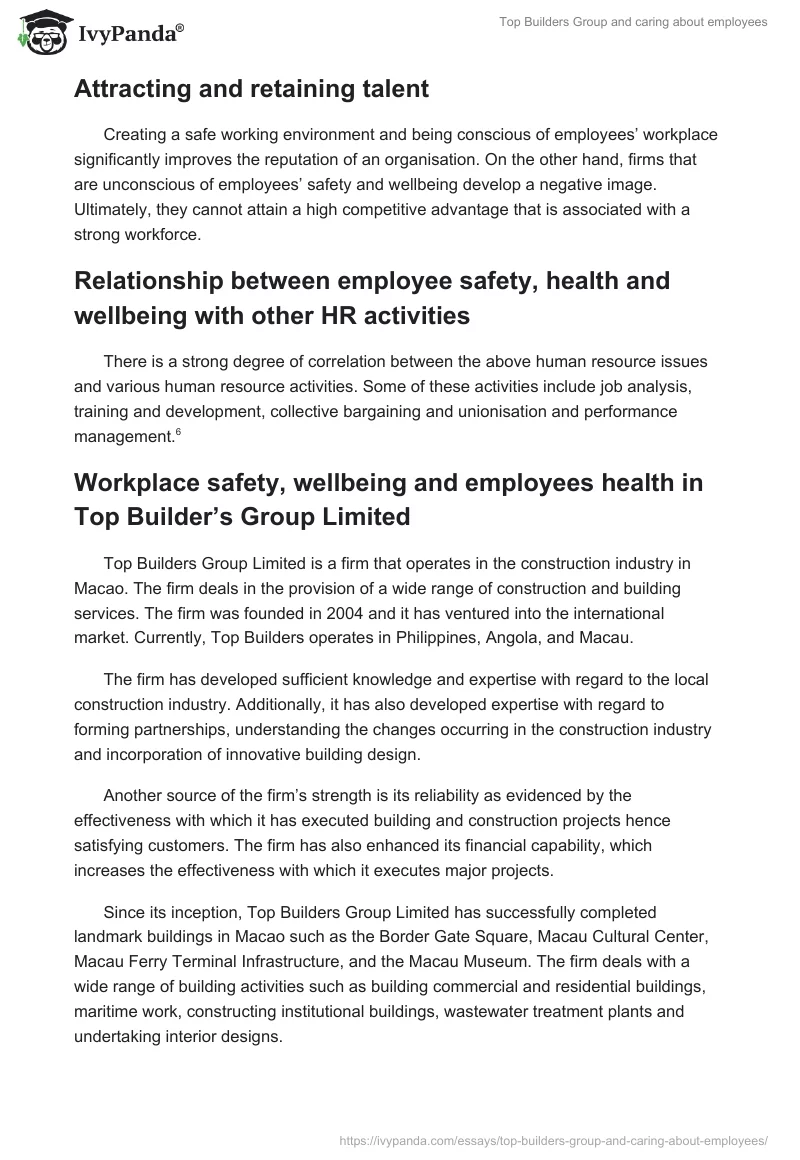 Top Builders Group and caring about employees. Page 5