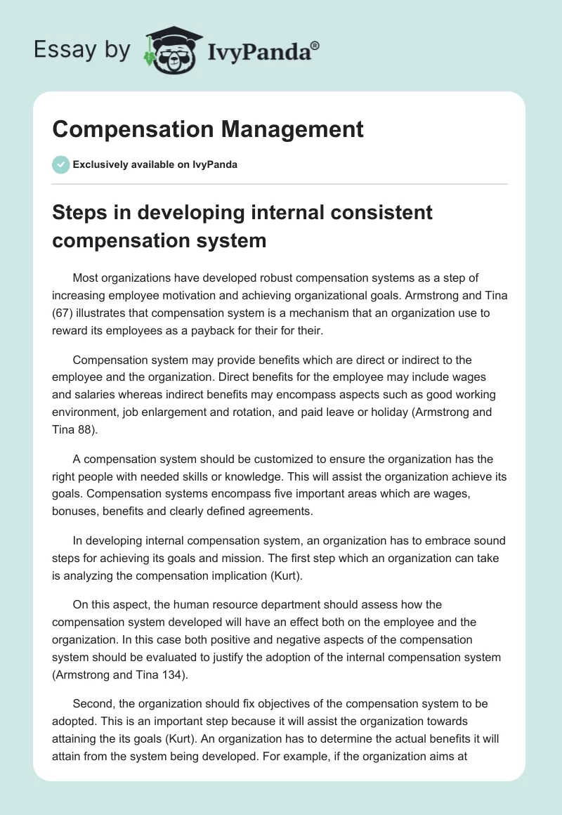 Compensation Management. Page 1