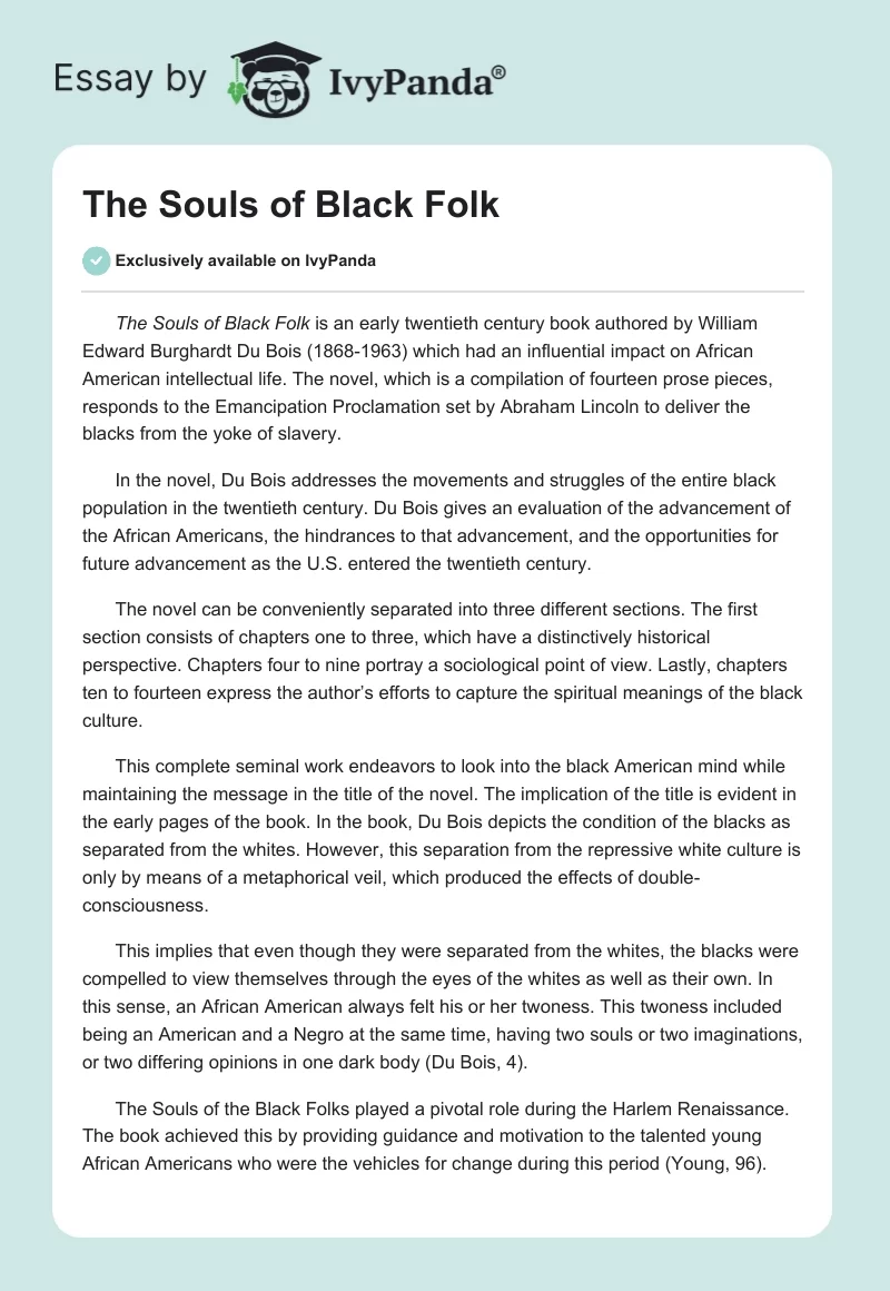 The Souls of Black Folk. Page 1