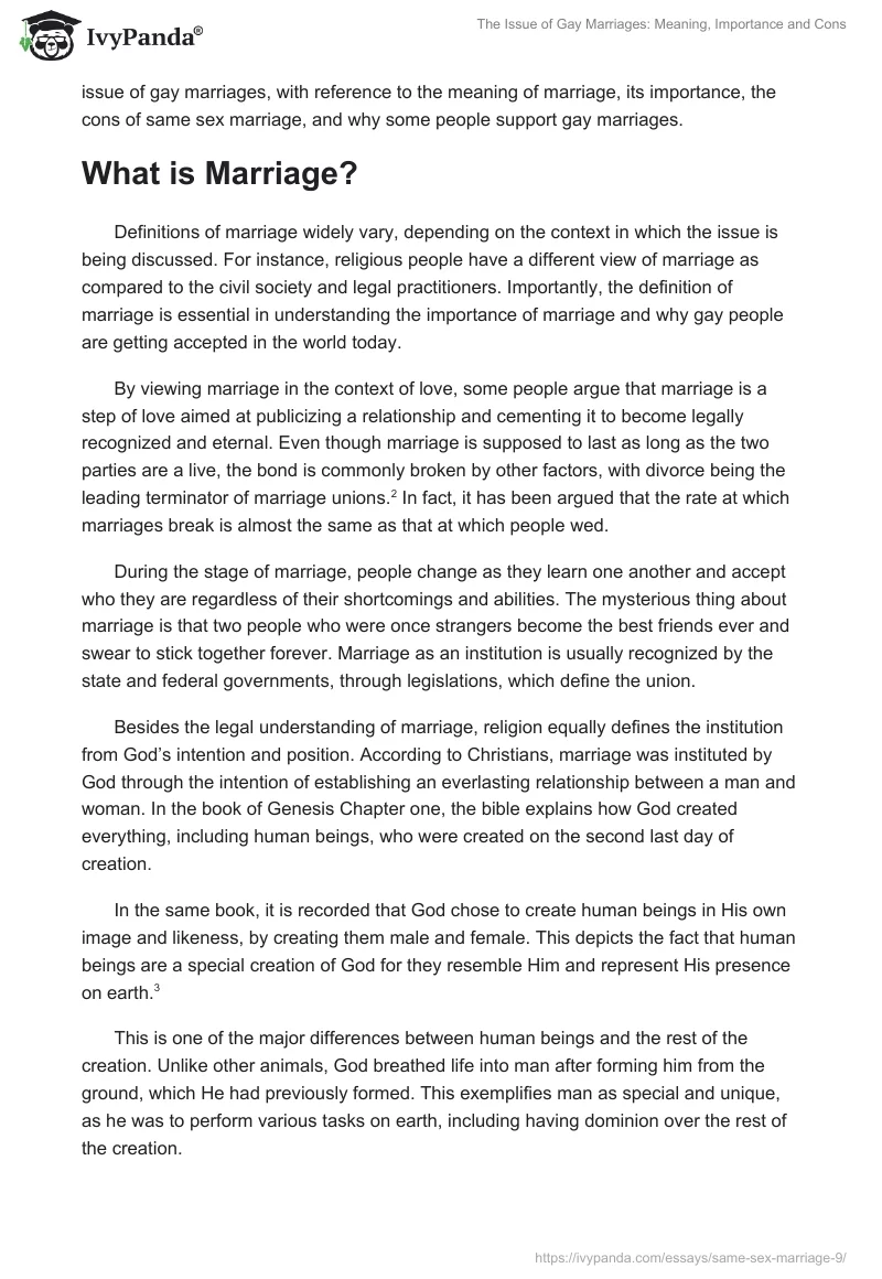The Issue of Gay Marriages: Meaning, Importance and Cons. Page 2