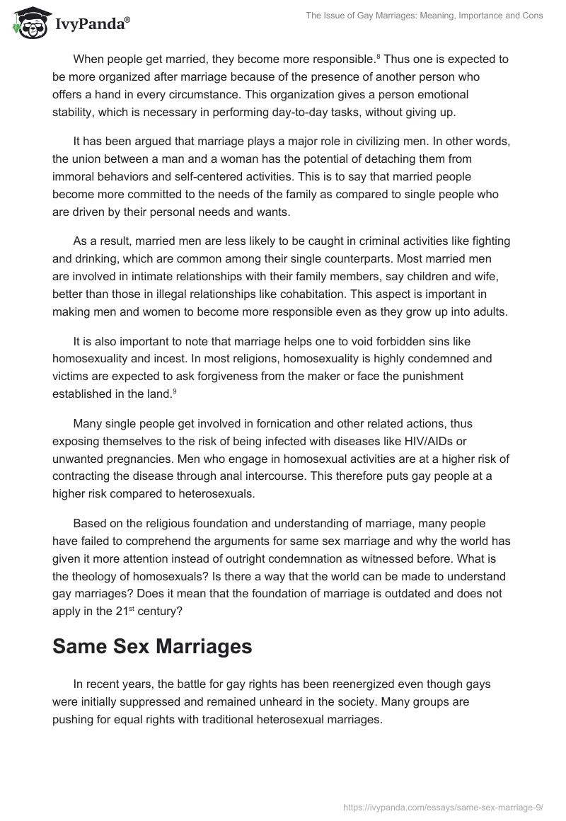The Issue of Gay Marriages: Meaning, Importance and Cons. Page 4
