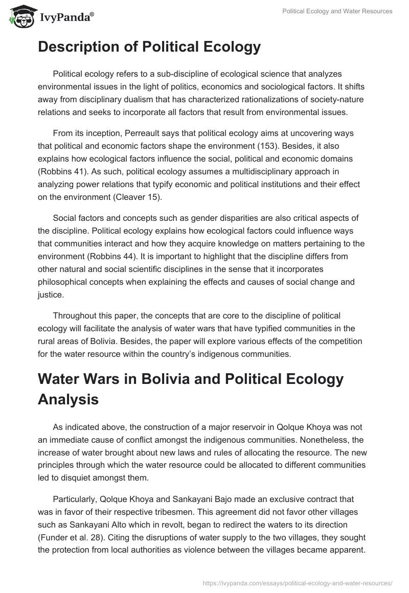 Political Ecology and Water Resources. Page 2