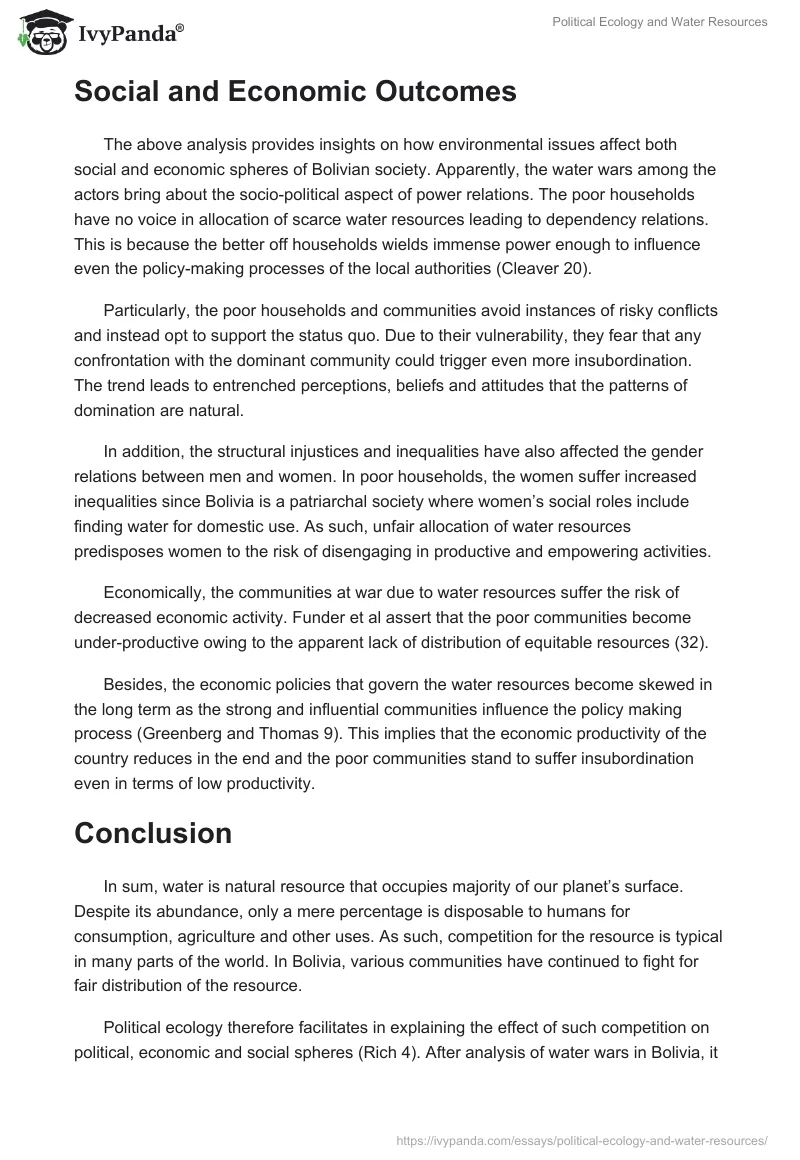 Political Ecology and Water Resources. Page 5