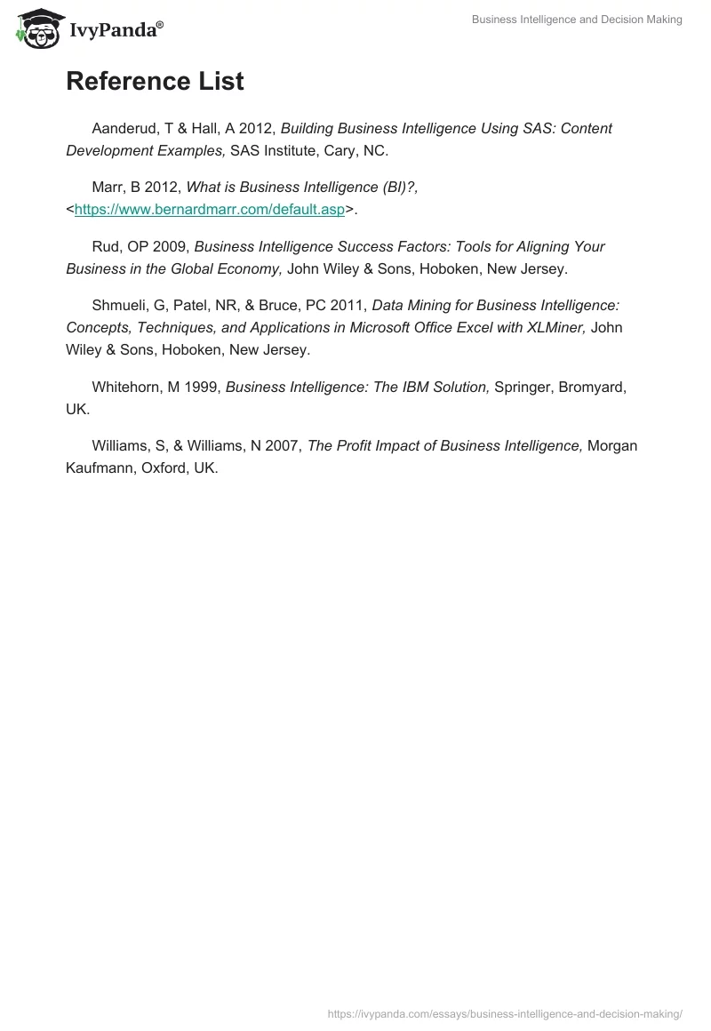 Business Intelligence and Decision Making. Page 5