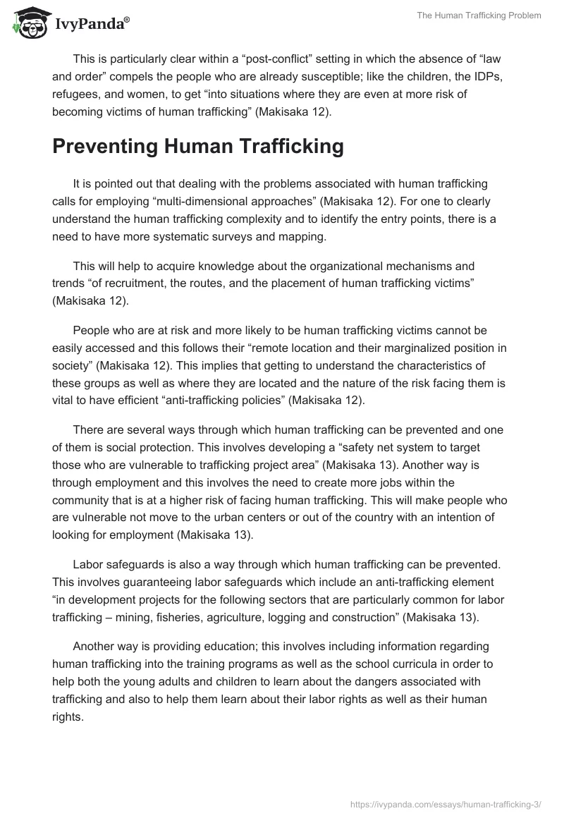 The Human Trafficking Problem. Page 3