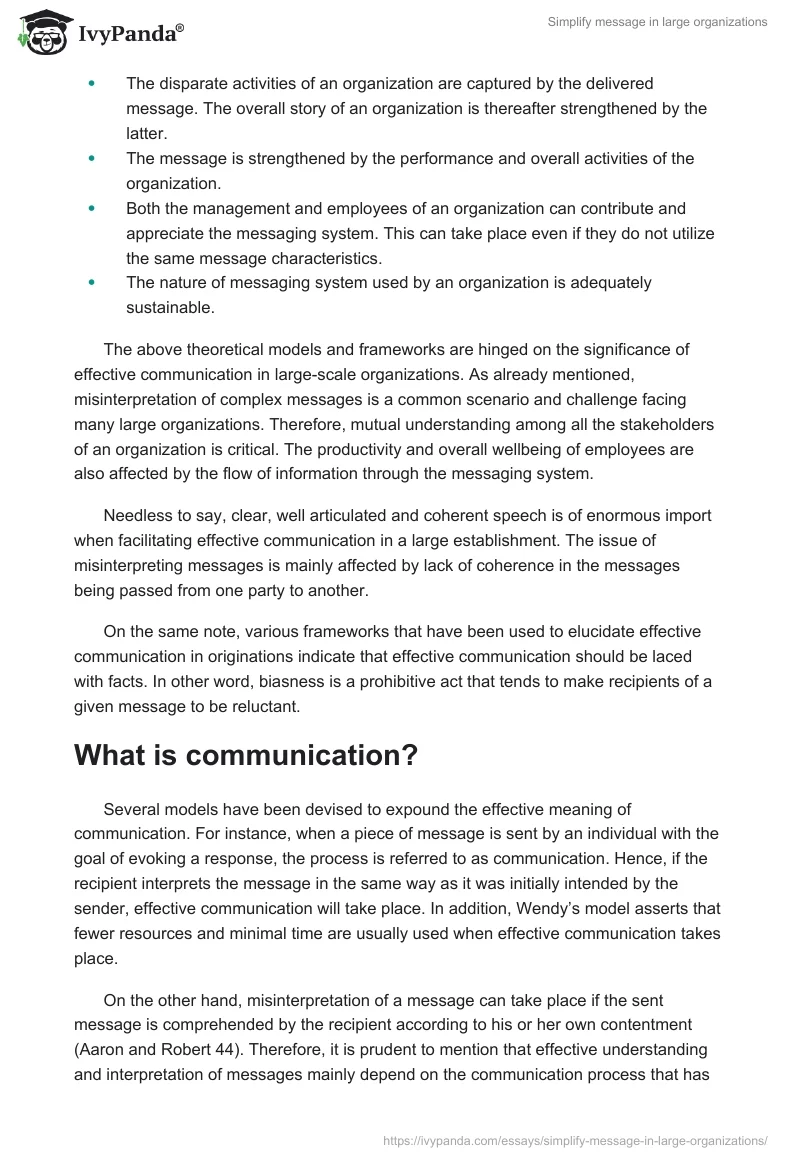 Simplify message in large organizations. Page 2