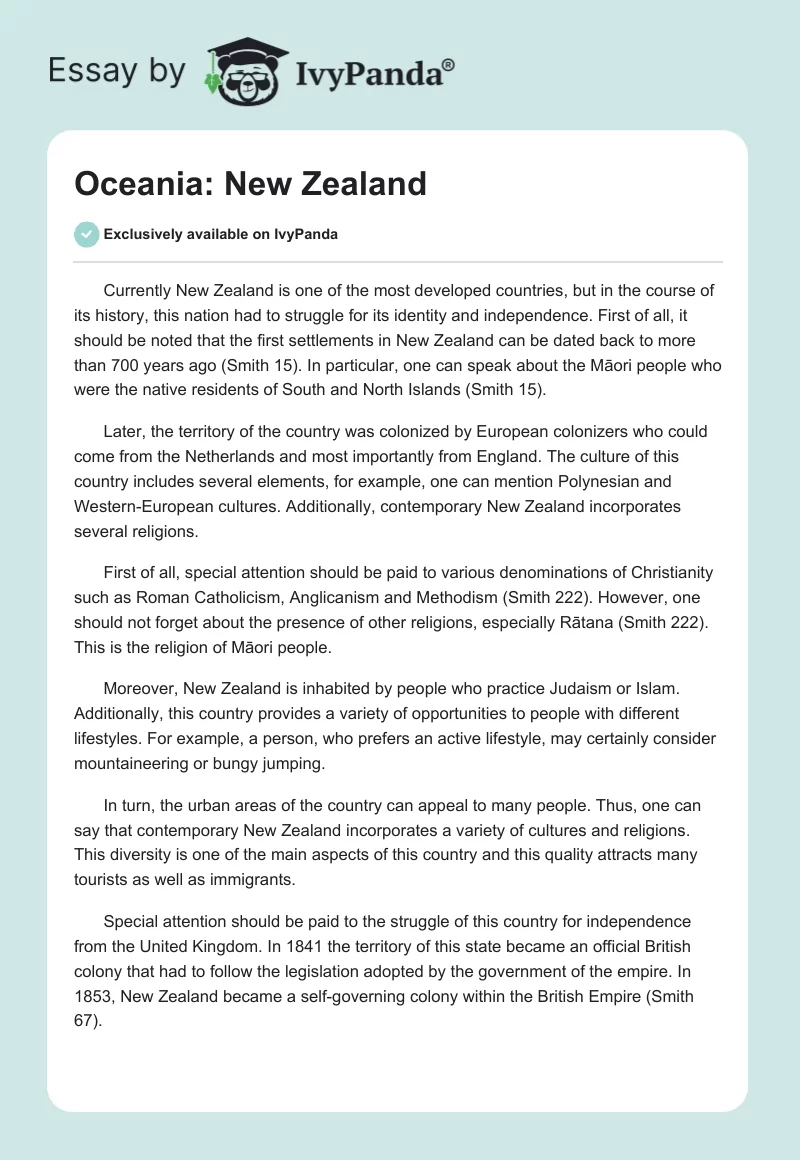 Oceania: New Zealand. Page 1