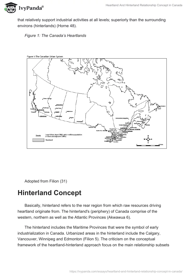 Heartland And Hinterland Relationship Concept in Canada. Page 2