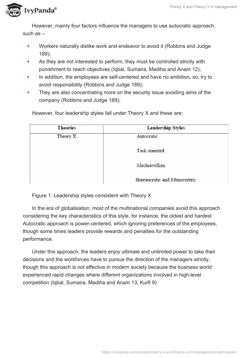 Theory X and Theory Y Examples & Use in Management: Term Paper. Page 2