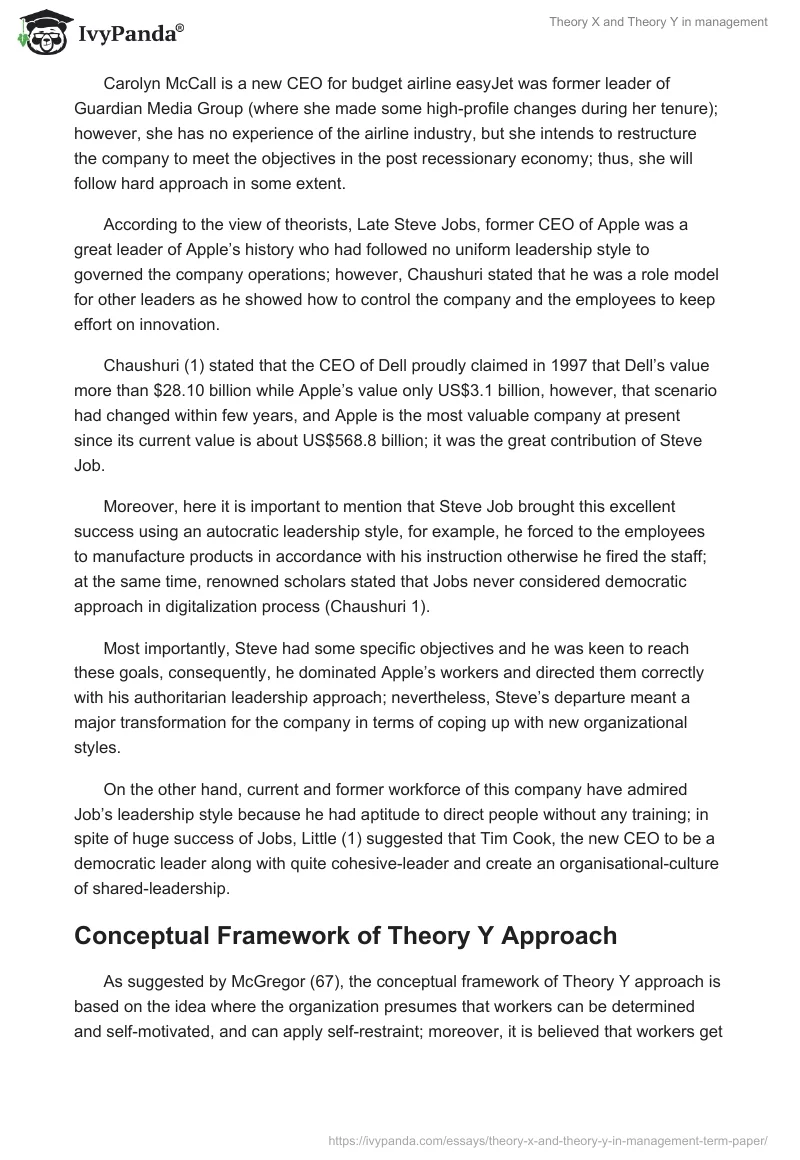 Theory X and Theory Y Examples & Use in Management: Term Paper. Page 5