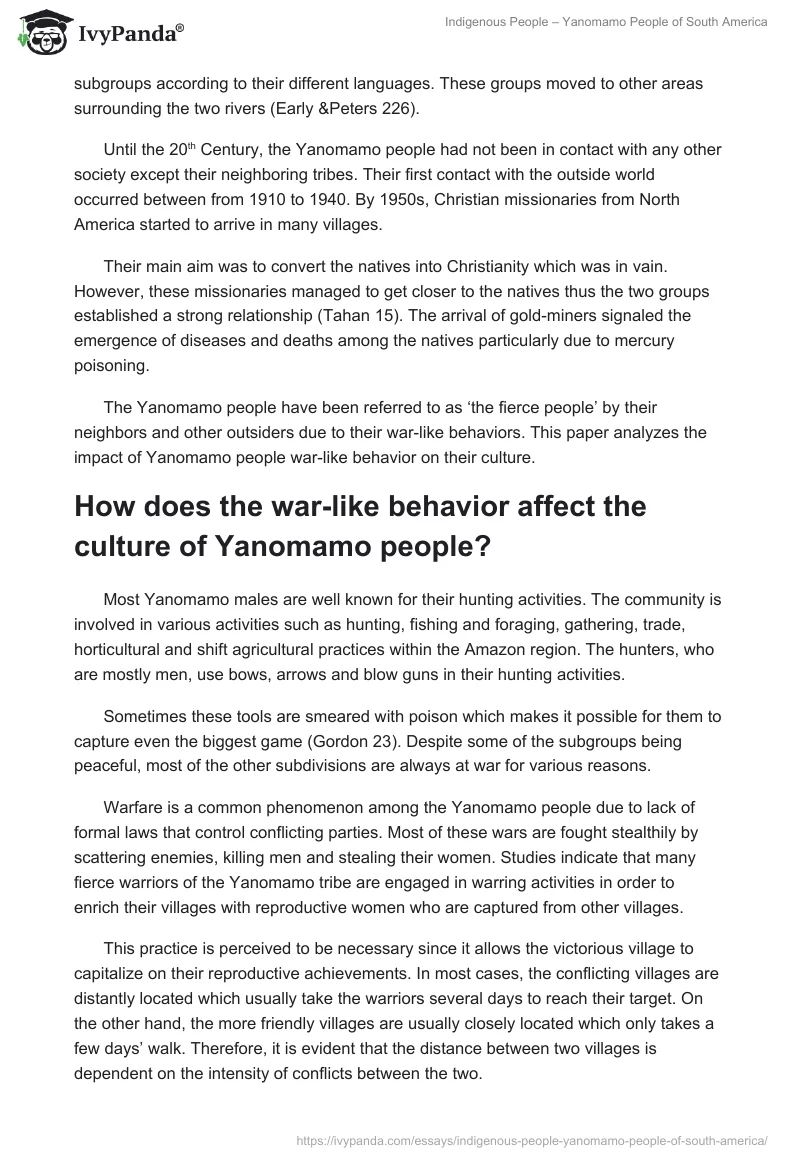 Indigenous People – Yanomamo People of South America. Page 2