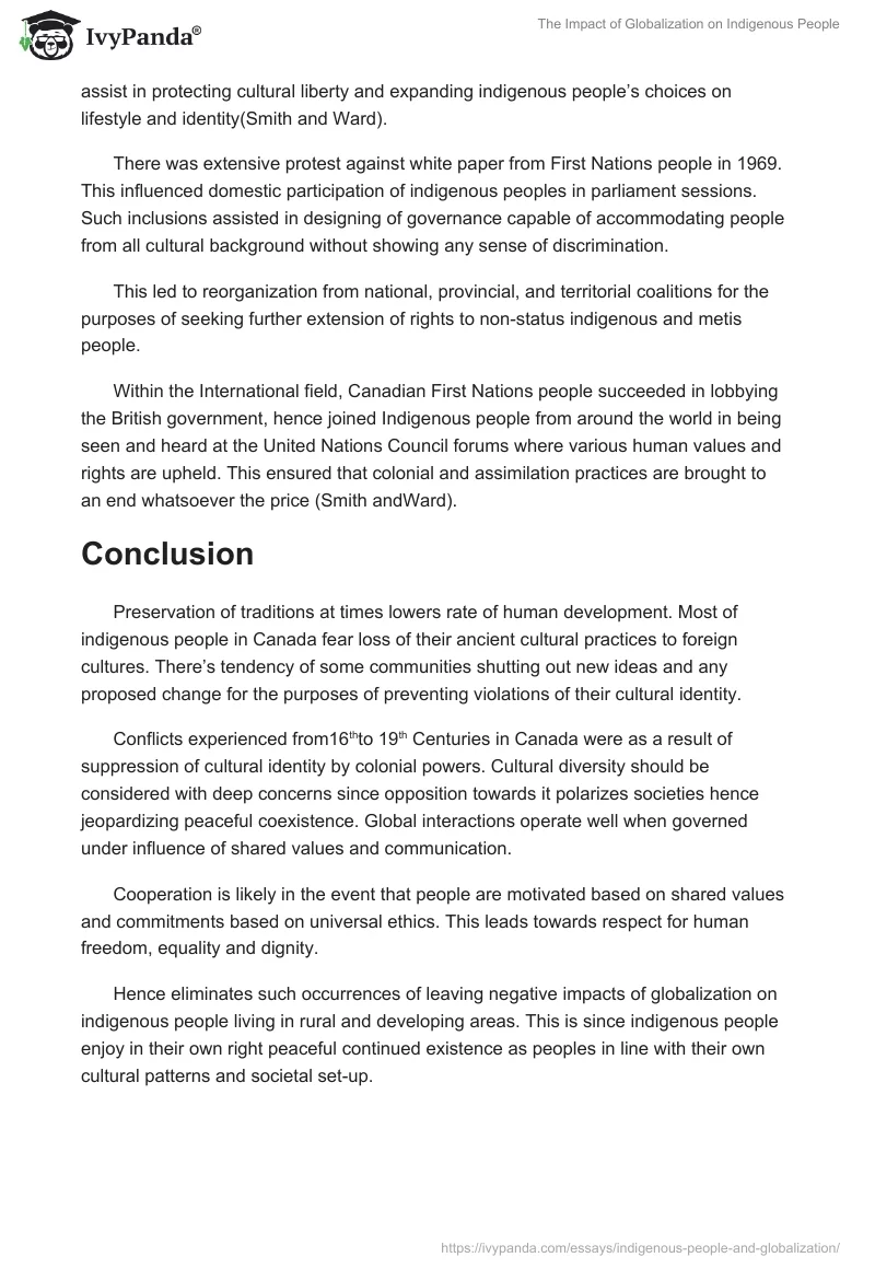 The Impact of Globalization on Indigenous People. Page 4